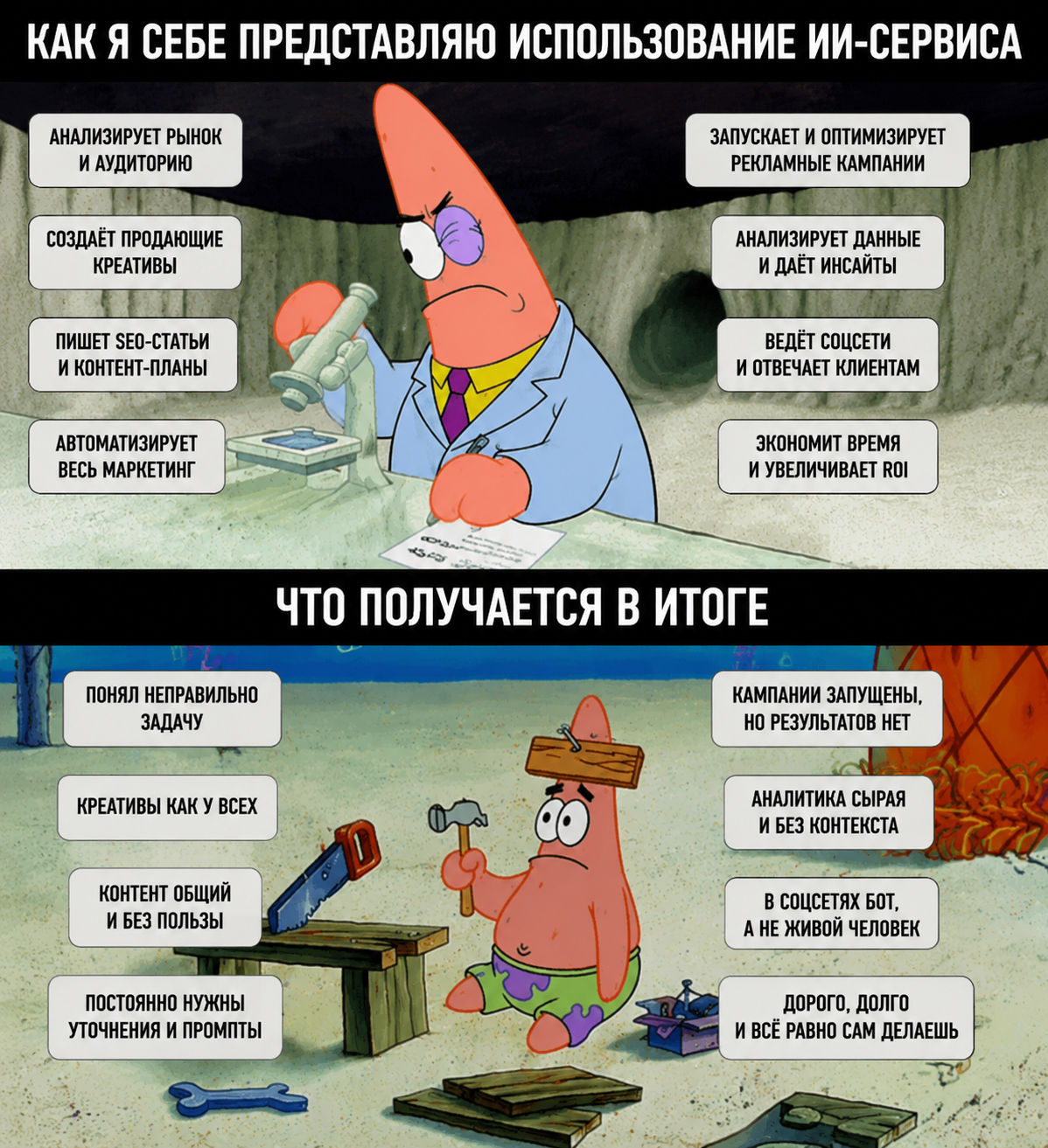 Анти-обзор 7 сервисов, которые обещают заменить отдел маркетинга AI-агентом