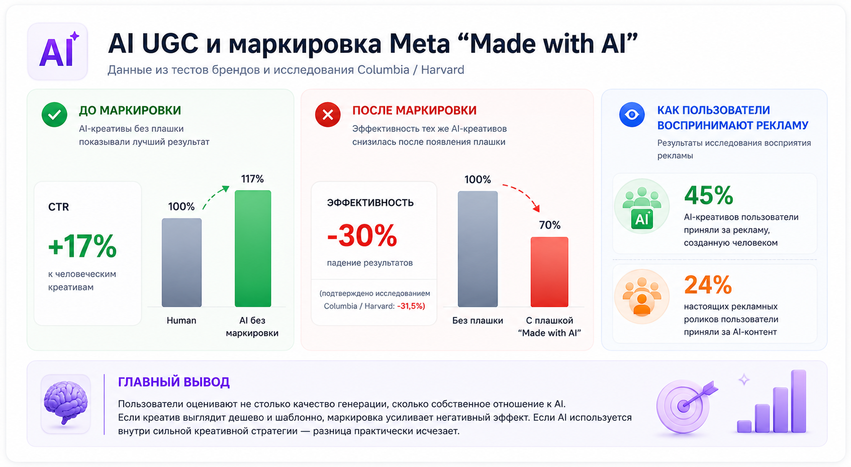 4 эксперимента с AI UGC креативами на $108 000: что по результатам